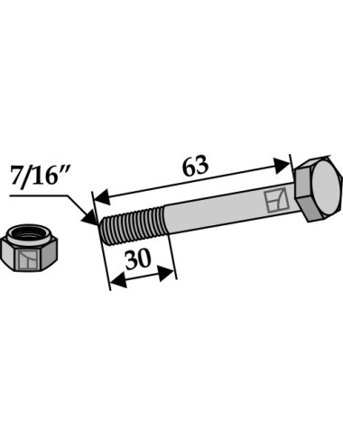 boulon avec écrou à freinage interne - 7/16''UNF