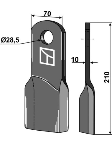 Couteau torsadé