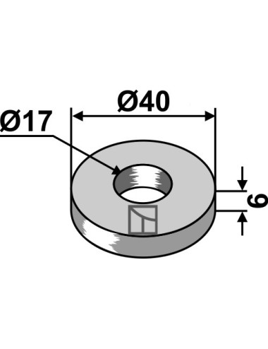 Rondelle Ø40x6xØ17