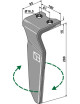 Dent pour herses rotatives, modèle droit