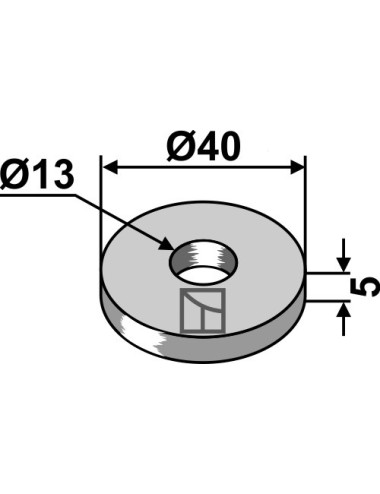 Rondelle Ø40x5xØ13