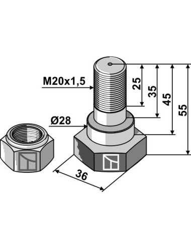 Boulon pour couteau