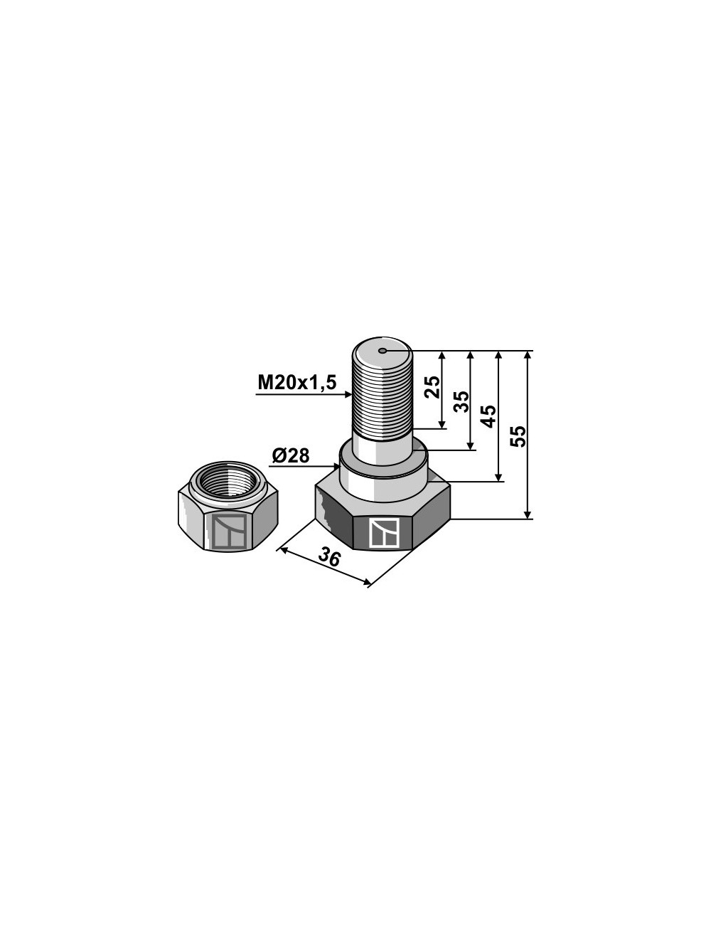 Boulon pour couteau