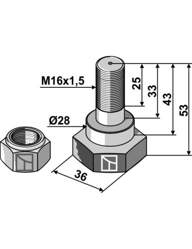 Boulon pour couteau