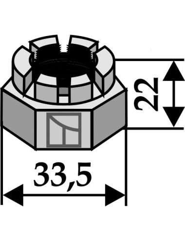 Écrou à créneaux dégagés M20x1,5