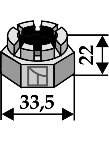 Écrou à créneaux dégagés...