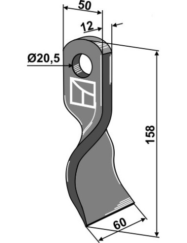 Couteau torsadé