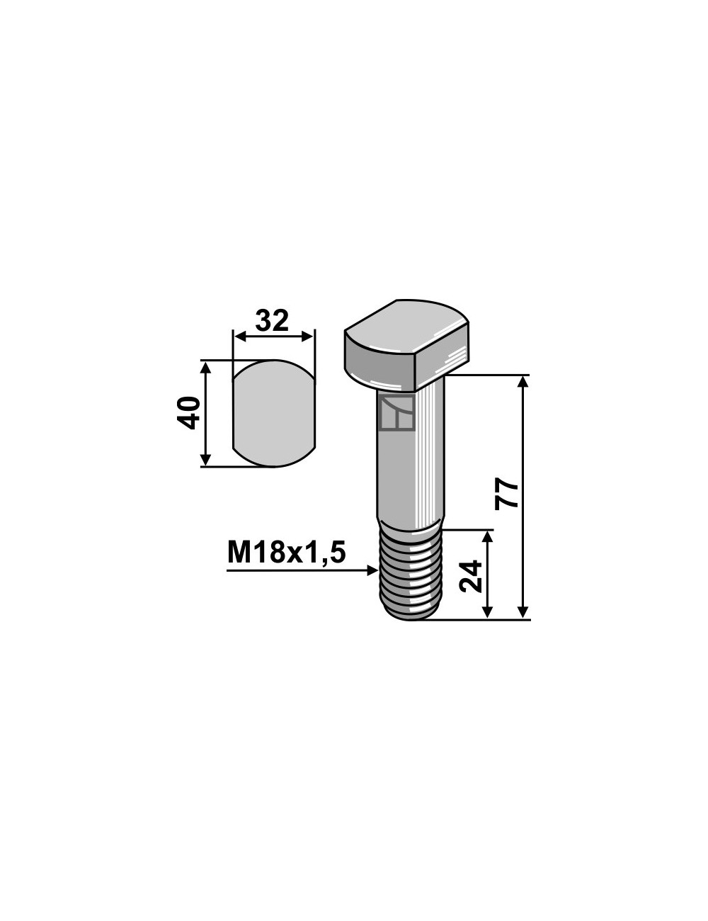 Boulon M18x1,5 - 10.9