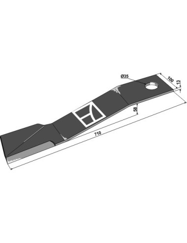 Couteau central 710mm