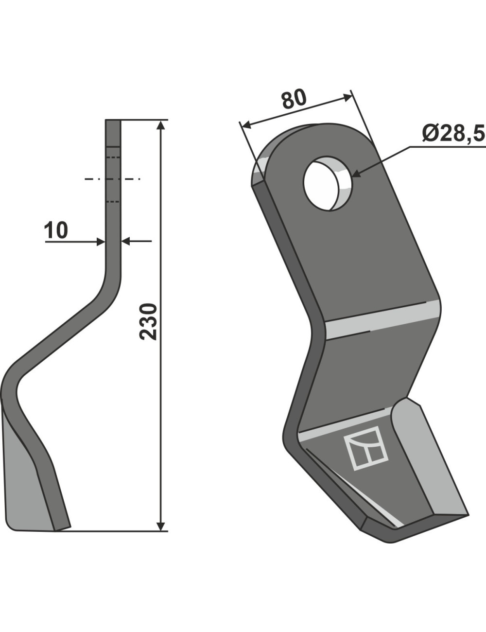 Couteau - modèle gauche