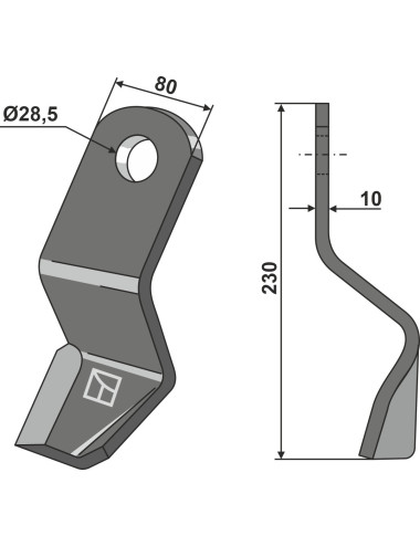 Couteau - modèle droite