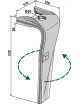 Dent pour herses rotatives, modèle gauche