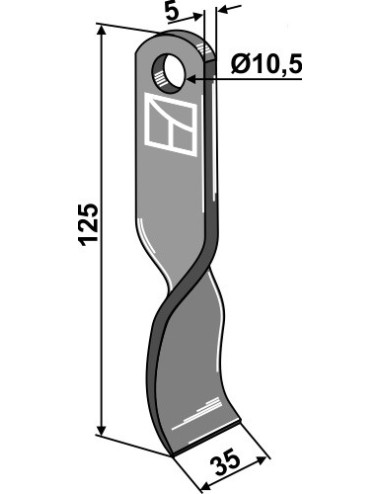 Couteau torsadé