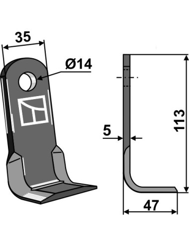 Couteau équerre