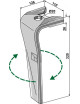 Dent pour herses rotatives, modèle droit