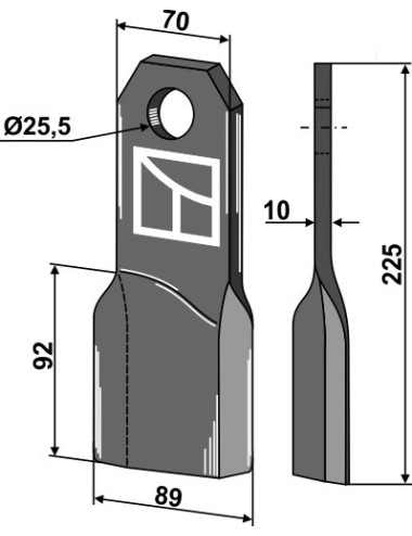 Couteau broyeur, modèle gauche