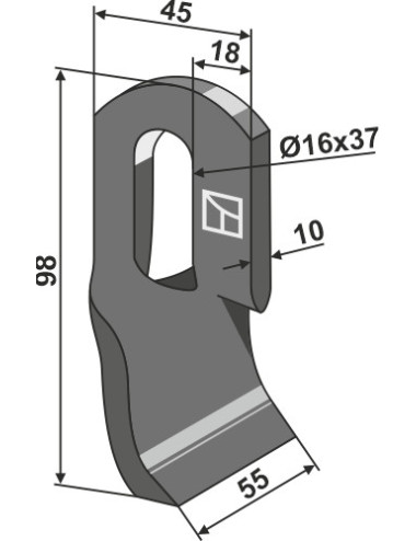 Couteau torsad&eacute