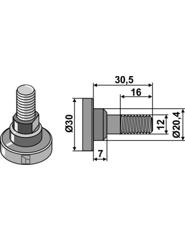 Boulon pour couteau