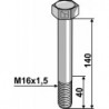 Boulon à tête hexagonale avec filet fin - M16x1,5x140 - 8.8