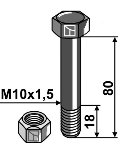 Boulon avec écrou à...