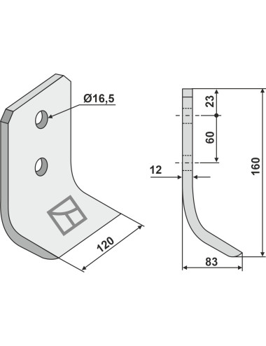 Couteau pour fossoyeuse