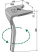 Dent pour herses rotatives, modèle gauche