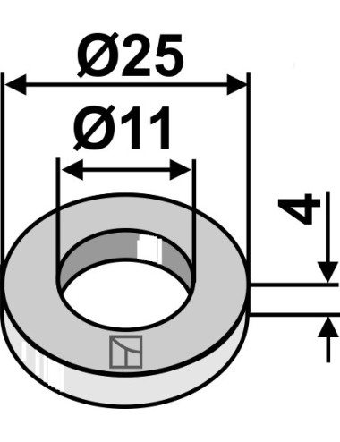 Rondelle Ø25x4xØ11
