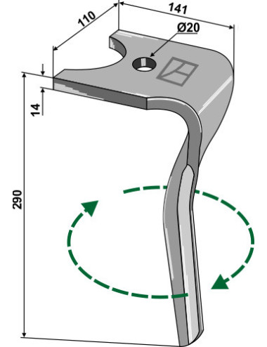 Dent pour herses rotatives,...