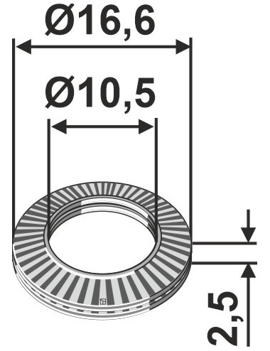 Rondelle Ø16,6x2,5xØ10,5