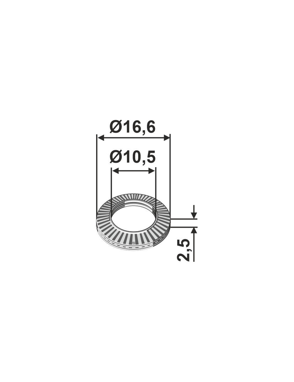 Rondelle Ø16,6x2,5xØ10,5