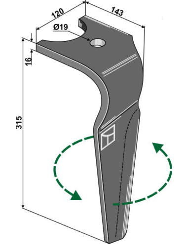 Dent pour herses rotatives,...