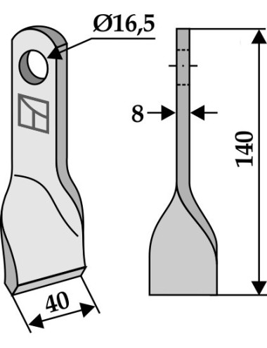 Couteau torsadé