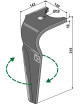 Dent pour herses rotatives, modèle droit