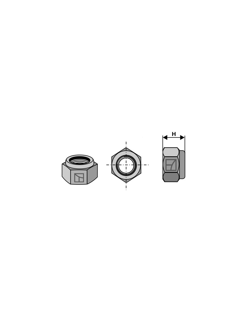 Écrou hexagonal à freinage interne - M16x1,5 - 8.8