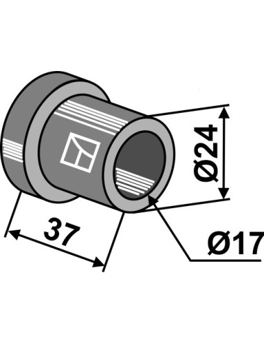 Entretoise interne Ø17x37