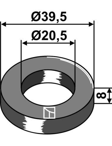 Rondelle Ø39,5x8xØ20,5
