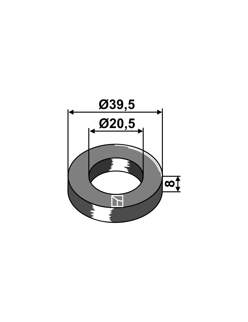 Rondelle Ø39,5x8xØ20,5