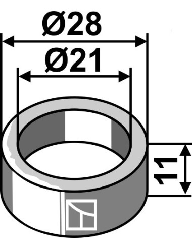 Entretoise Ø28x11xØ21