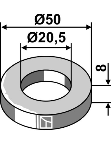 Rondelle Ø50x8xØ20,5