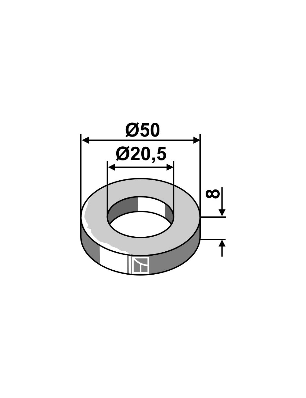 Rondelle Ø50x8xØ20,5