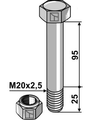 Boulon avec écrou à...