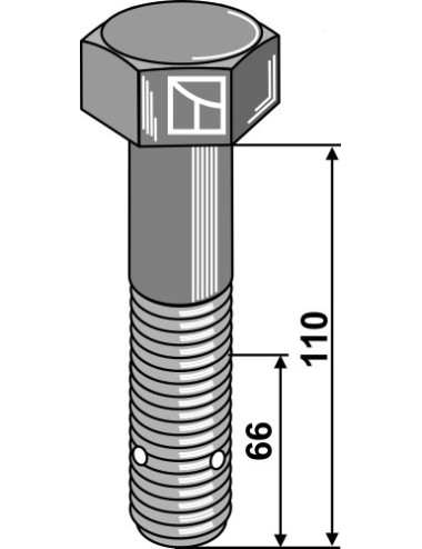 Boulon à tête hexagonale - M24x3 - 10.9