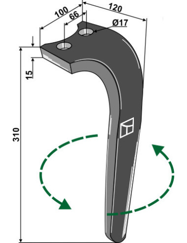 Dent pour herses rotatives,...