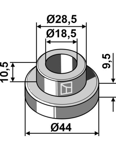 Entretoise Ø44x10,5xØ18,5