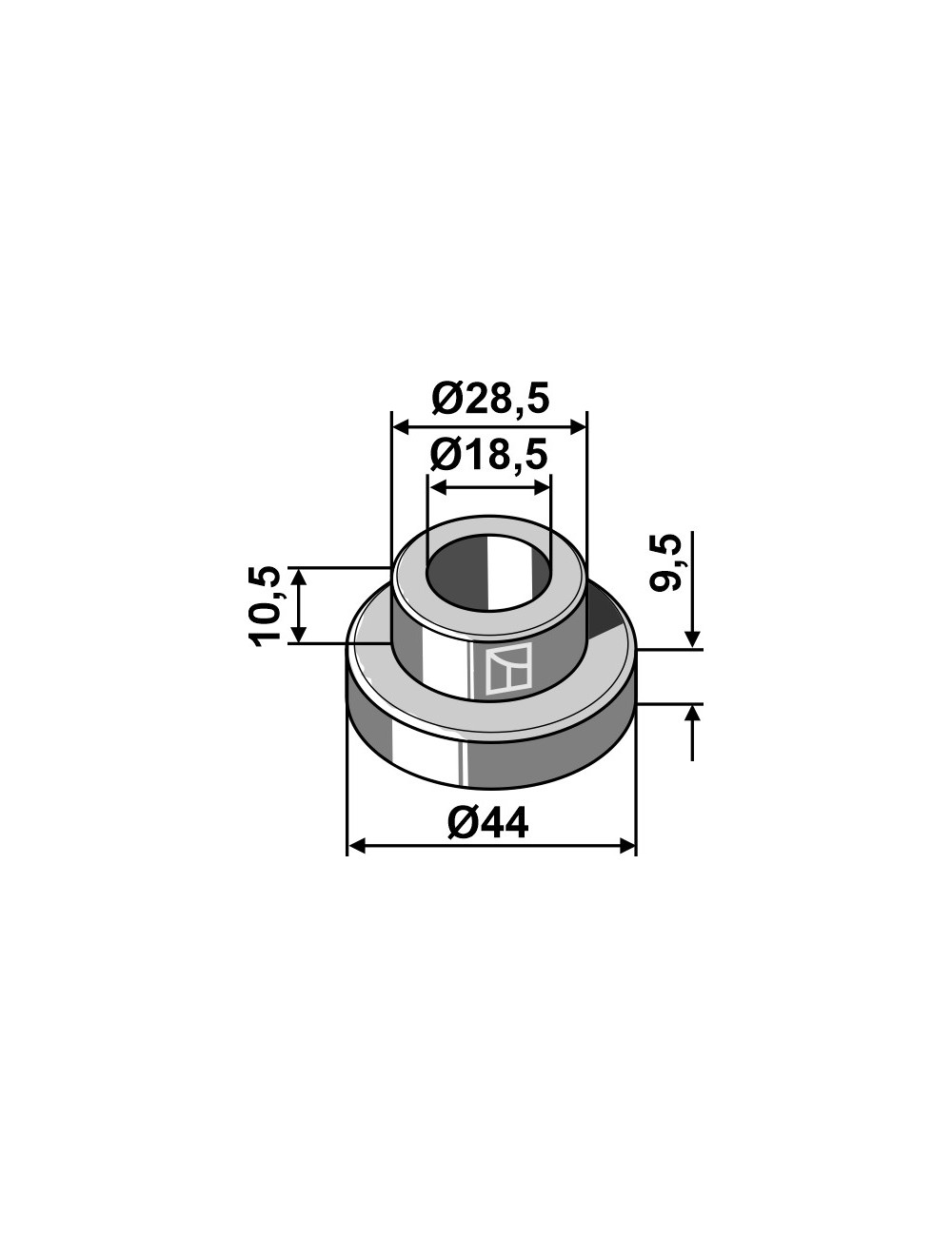 Entretoise Ø44x10,5xØ18,5