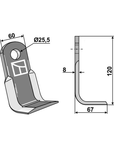 Couteau équerre