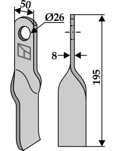 Couteau torsadé