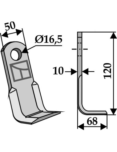 Couteau équerre