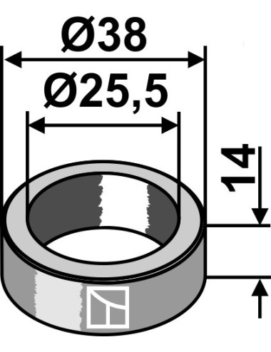 Entretoise Ø38x14xØ25,5