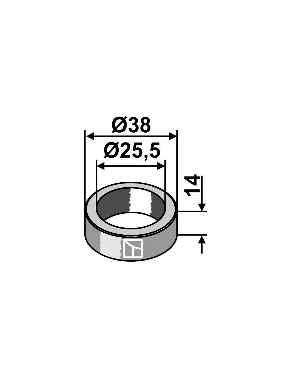 Entretoise Ø38x14xØ25,5